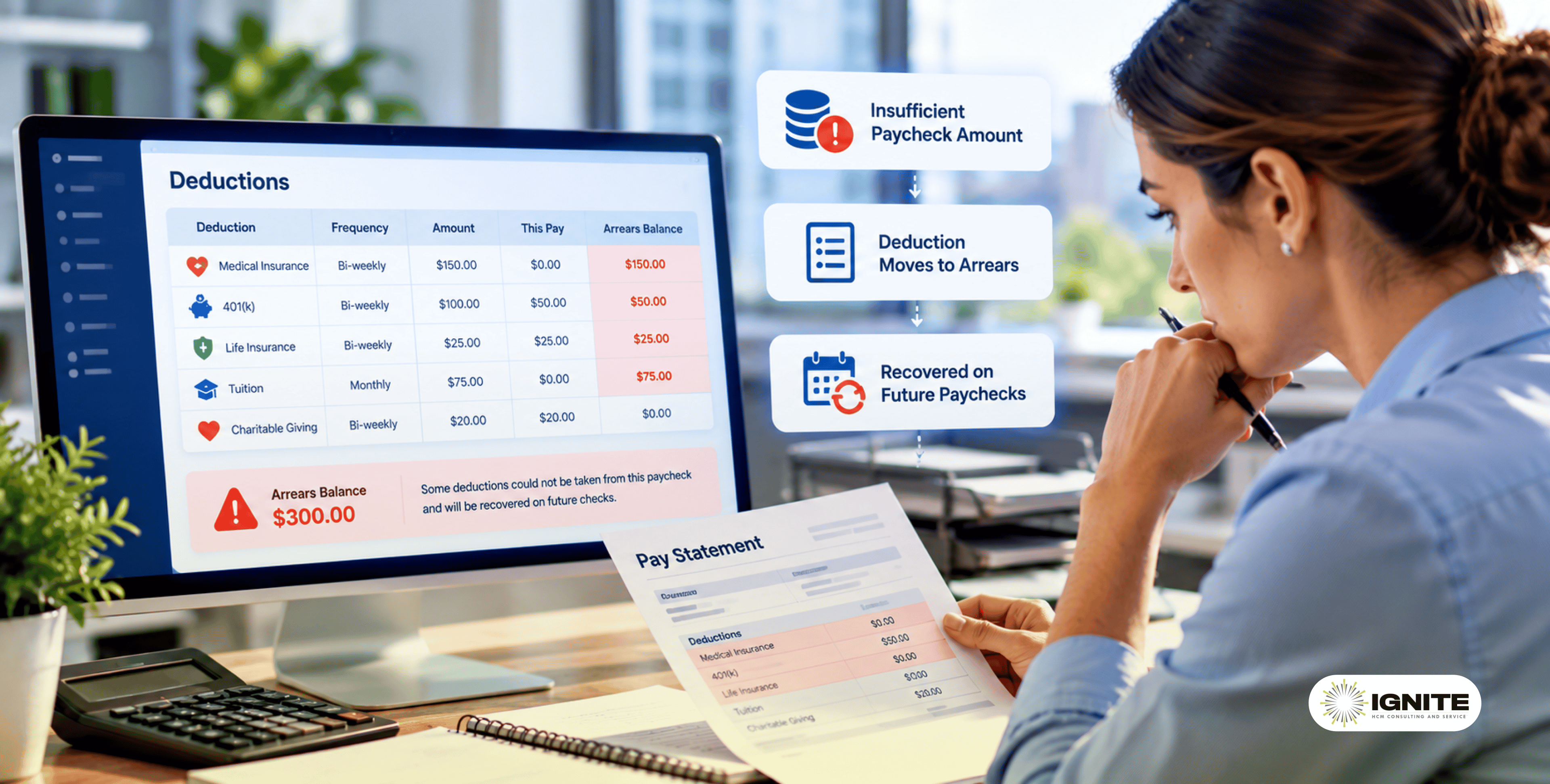 Arrears_ when the paycheck cannot cover the deduction