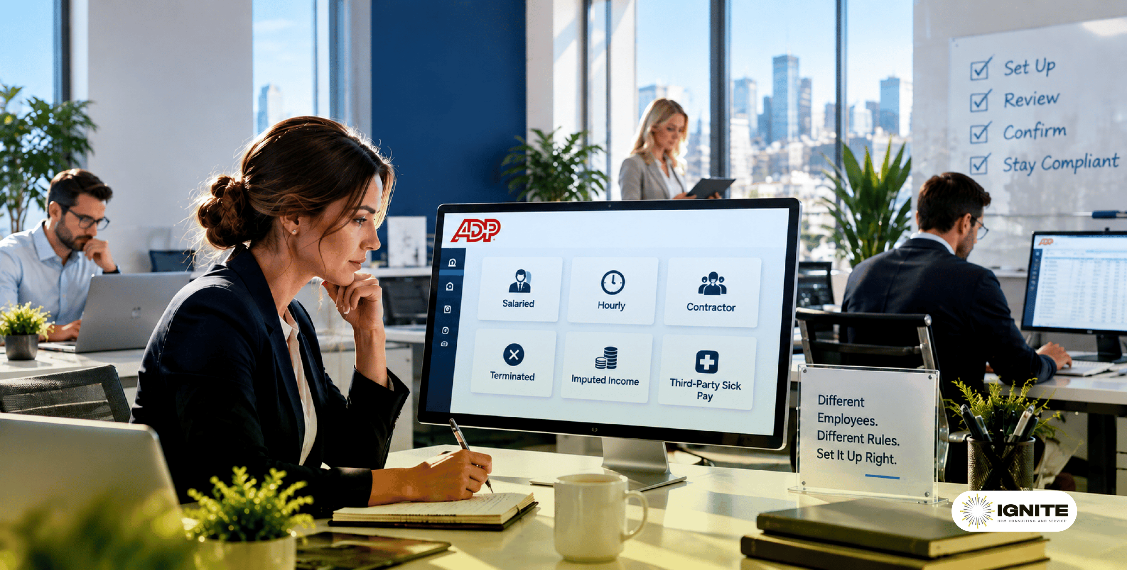 How each type is set up in ADP Workforce Now